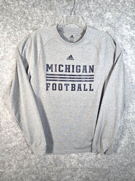 adidas | Shirts | Adidas Michigan Football Gray Crewneck Sweatshirt ...